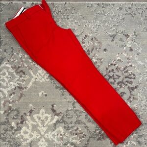Bright Red Slim Fit Trousers